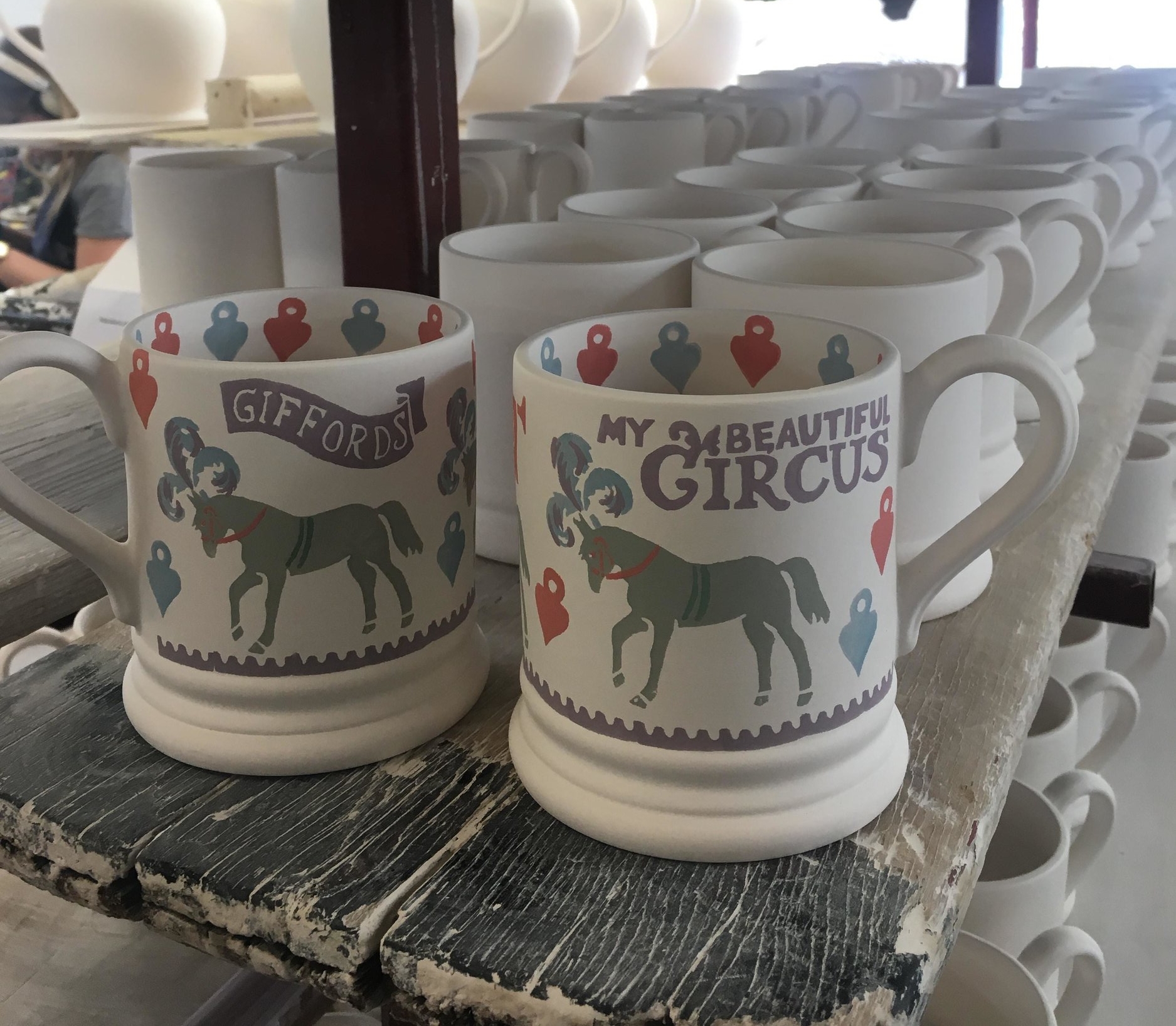A sneak preview of this years mug before glazing and firing